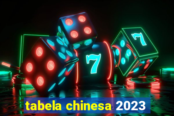 tabela chinesa 2023