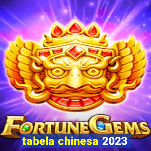 tabela chinesa 2023