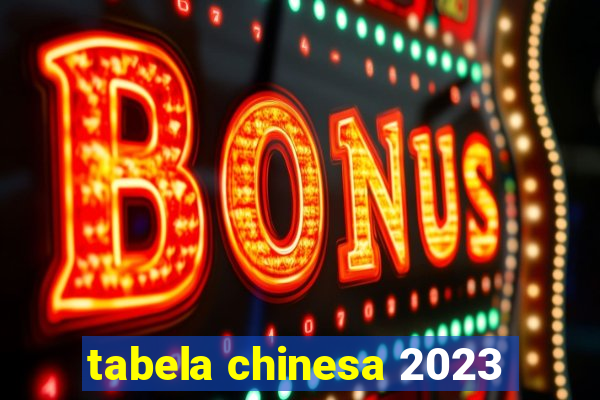 tabela chinesa 2023