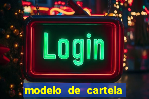 modelo de cartela de bingo em branco