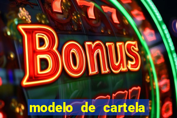 modelo de cartela de bingo em branco